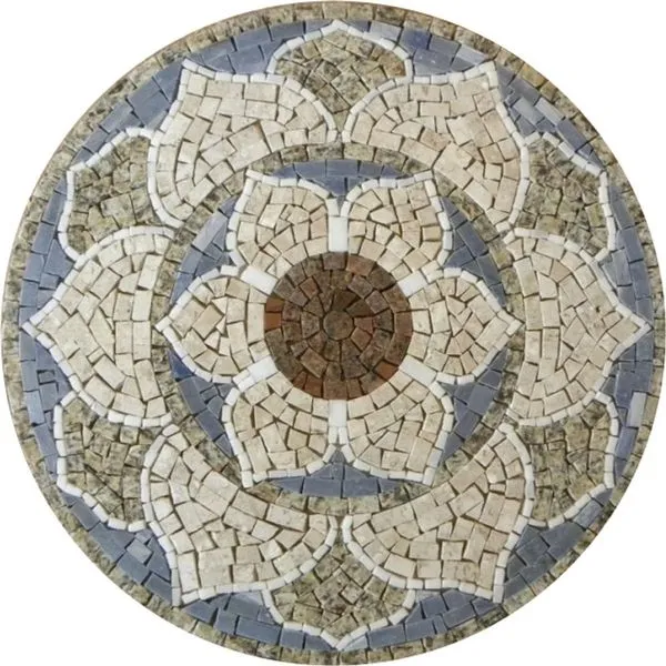 Mandala Indiana Piso Mosaico Lótus Iii Tamanho 80cm