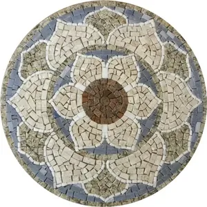 Mandala Indiana Piso Mosaico Lótus Iii Tamanho 80cm
