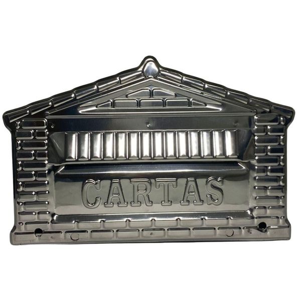 Caixa De Correios Tijolinho Toda Em Inox Pequena 12x25x12cm Cromado