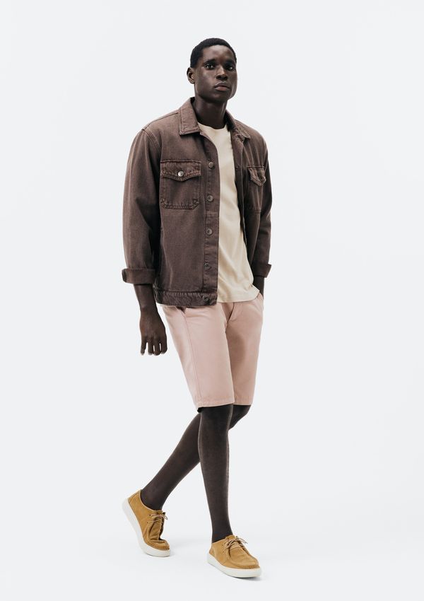 Bermuda Básica Masculina Chino Em Sarja - Bege 052