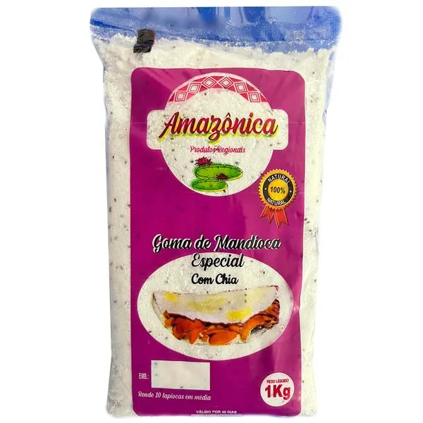Goma De Mandioca Amazônica Com Chia 1kg