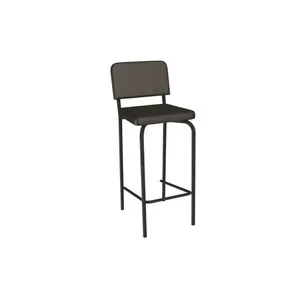 Banqueta Cozinha Fiji 1B712PRF Aço 1 Un Preto/Corano Marrom - Kappesberg