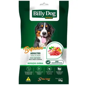 Petisco Bifinho Billy Dog Refeição Diária Carne Com Batata Doce 55g (MP) Pestico Bifinho Billy Dog Refeição Diária Carne Com Batata Doce 55g (MP)