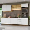Armário de Cozinha Completa 310cm Rustic/Branco Stella Madesa 03 Rustic/Branco