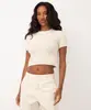 cropped de tricot trançado bege G