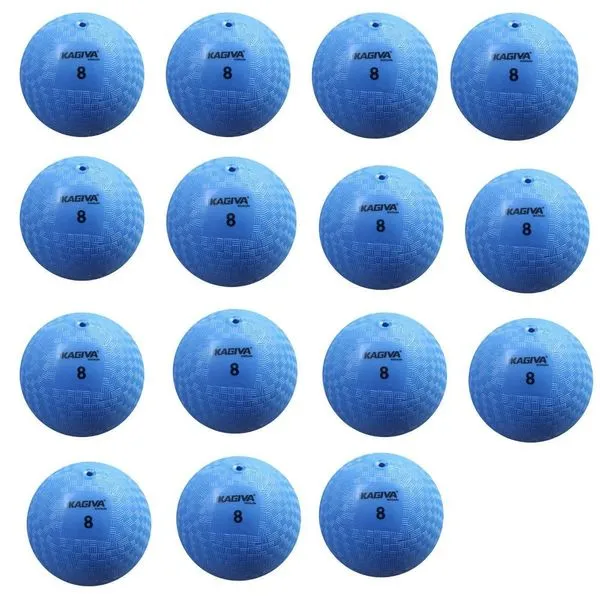 Kit 15 Bola de Iniciação N8 para Recreação Infantil em Borracha Azul Kagiva Kit 15 Bola de Iniciação N8 para Crianças em Borracha Azul Kagiva