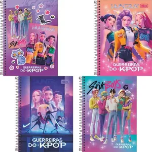 CADERNO UNIVERSITÁRIO 1 MATÉRIAS 80FL - GUERREIRAS DO K-POP