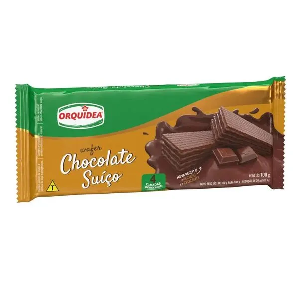 Wafer Orquidea 120g Chocolate Suico WAFER ORQUIDEA 100/120G CHOCOLATE SUIC