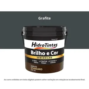 Tinta Acrílica Standard Semibrilho Hidrotintas 15L Brilho E Cor Grafite (MP)