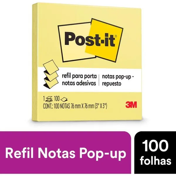 BLOCO DE RECADO POST-IT 76X76MM AMARELO 100FLS.