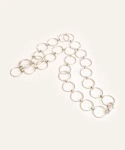 cinto com argolas prateado 100CM