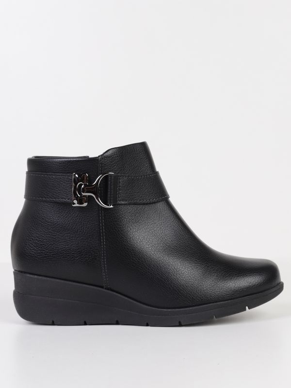 Bota Cano Curto Anabela Feminina PRETO 37