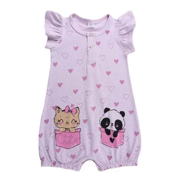 Macacão Curto Baby Gijo P Lilás 1288497 (MP)