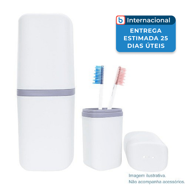 Porta Escova Sietdeseo Para Viagens Branco/Lavanda A-MBI