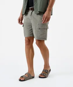 bermuda masculina reta cargo sarja verde 40