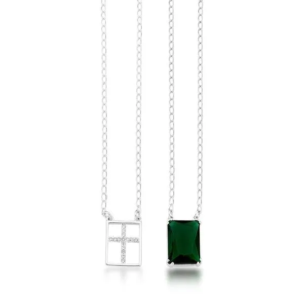 Escapulário Moderno De Prata 925 Com Zircônias ? Moda E Devoção Em Harmonia - 70cm