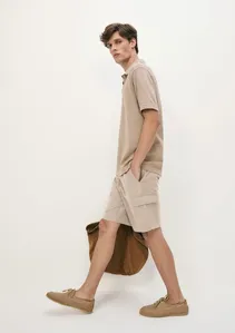 Shorts Masculino Tecido Empapelado - Bege P