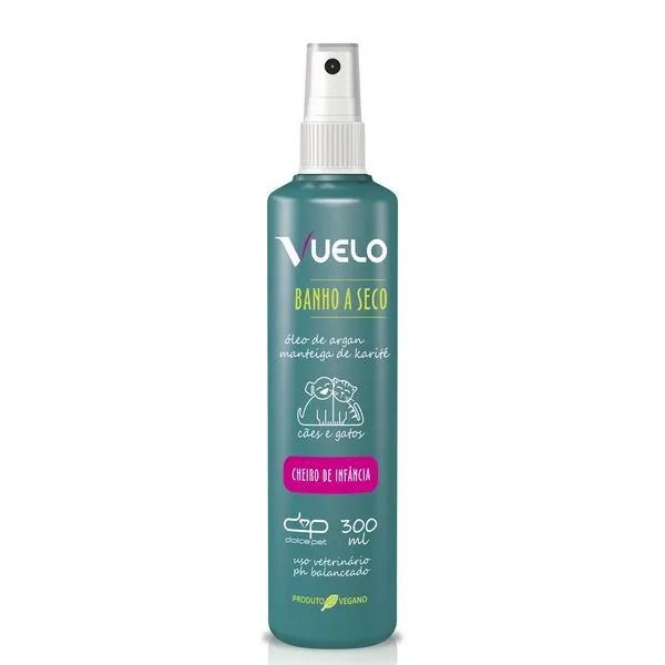 Shampoo Banho Seco Para Cães E Gatos Vuelo Cheiro De Infância 300ml (MP)