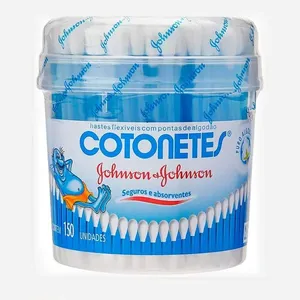 Hastes Flexíveis Johnson & Johnson Cotonetes Pote 150 Unidades