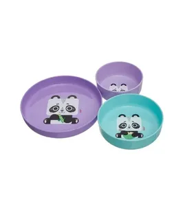 Kit Pratos com Ventosa 3 Peças Panda Pandi - Kouii Panda Pandi