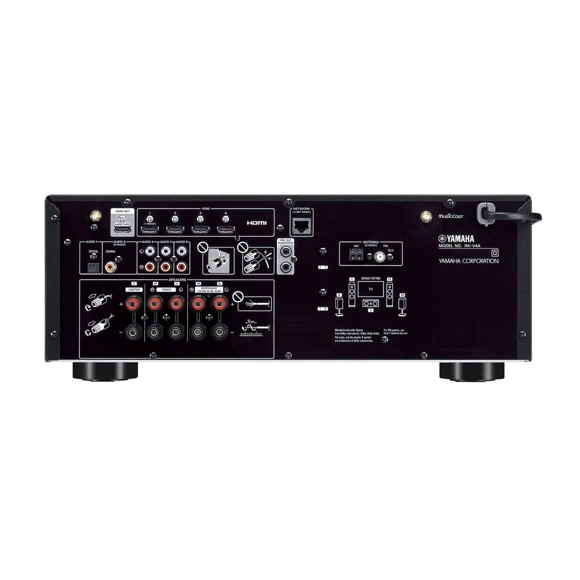 Receiver Yamaha RX-V4A 80w Dolby Vision 5.2 Canais 8K - 110v