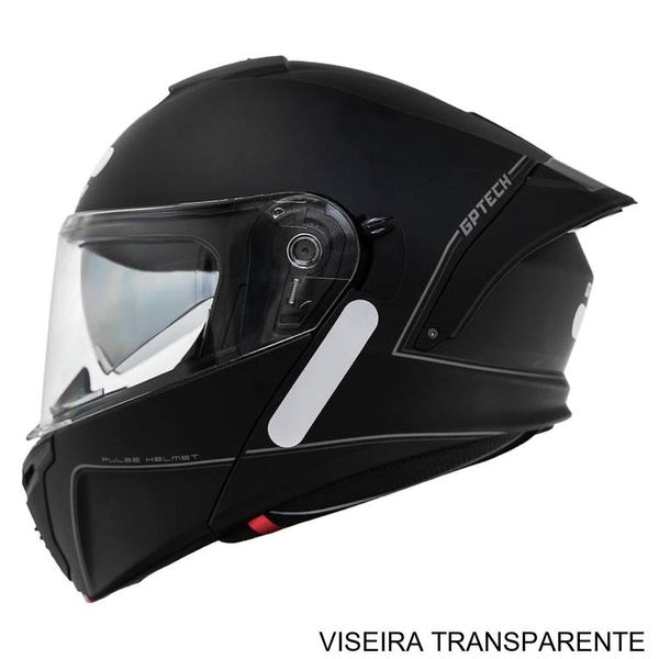 Capacete GP Tech A128 SV Pulse Escamoteável Mono 60 Preto Fosco (MP)