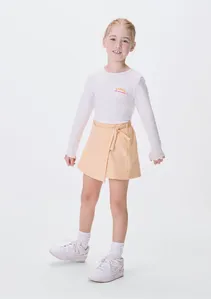 Blusa Manga Longa Infantil Menina Em Ribana - Off white 010