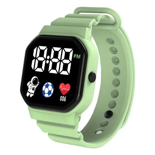 Relógio Digital Infantil Unicórnio Estudante Eletrônico com Pulseira Plástico Impermeável Matcha Verde OEM Relógio Digital Infantil Unicórnio Estudante Pulseira Plástico Impermeável Matcha Verde OEM