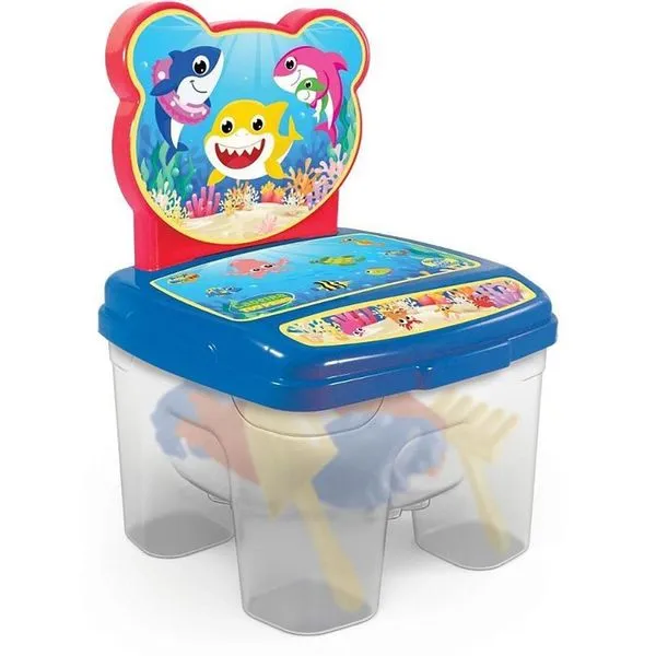 Brinquedo para Montar Cadeirinha Toy Tubarões Praia com 6 Peças Azul GGB Plast Cadeirinha Toy Tubarões Praia Brinquedo com 6 Peças Azul GGB Plast