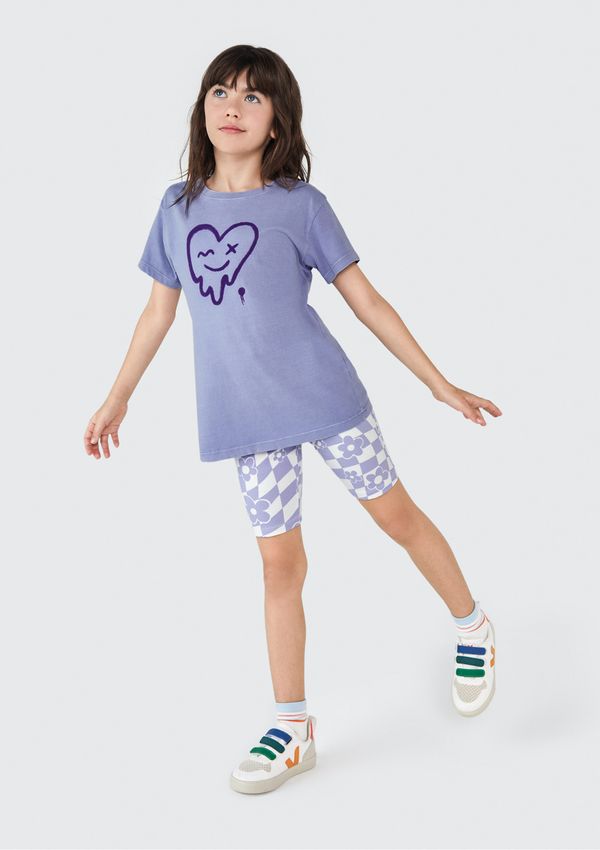 Bermuda Infantil Menina Estampada - Roxo 006