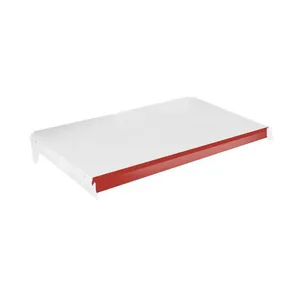 Bandeja Prateleira New Plus 40x73 Ponta para Gôndolas com Porta Etiquetas Vermelho SA Gôndolas Bandeja Prateleira New Plus 40x73 para Gôndolas de Ponta com Porta Etiquetas Vermelho SA Gôndolas