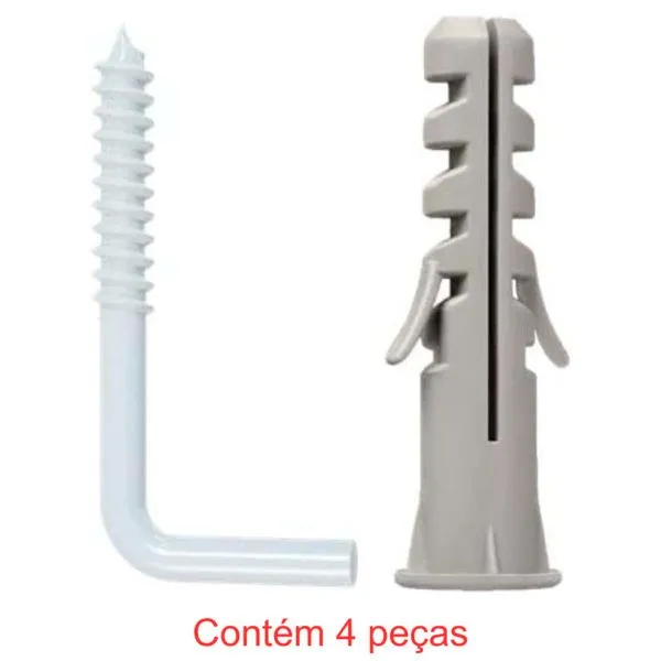 Bucha Nylon SF Com Aba + Escápula Branca 6mm 4 Peças - Sforplast (MP)