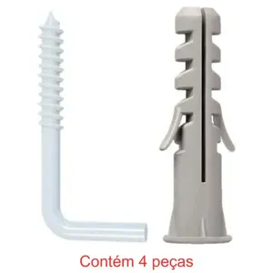 Bucha Nylon SF Com Aba + Escápula Branca 6mm 4 Peças - Sforplast (MP)