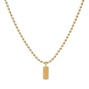 Colar Donen de Aço Dourado Personalizável Dourado Único