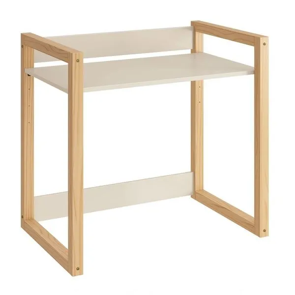 Mesa Escrivaninha Zoe Infantil em Madeira com Tampo em MDF Fosco Bege Areia para Quarto 76x80x51 cm Mesa Escrivaninha Infantil Zoe Areia Fosco - Moveisaqui