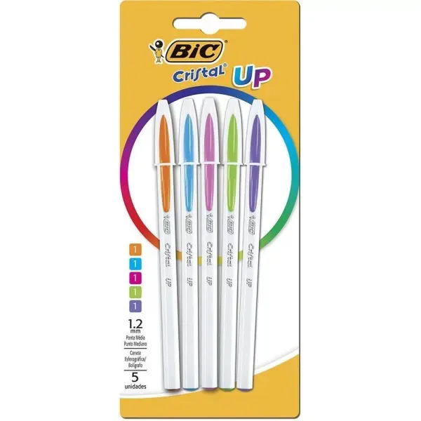Caneta Esferográfica Cristal Up Bic 5 Cores CANETA ESFEROGRAFICA CRISTAL UP BIC 5COR
