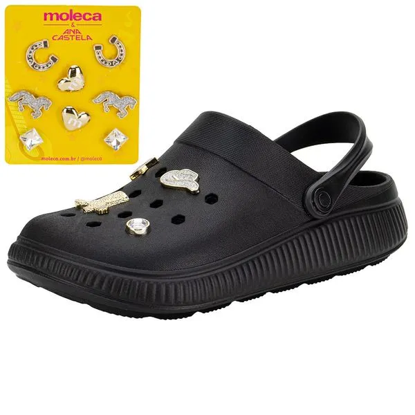 Clogs Feminino Ana Castela Moleca 5832315 PRETO 39