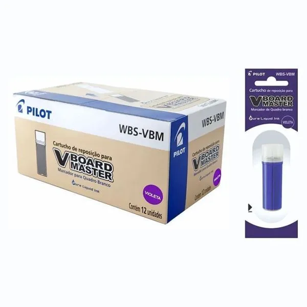 Refil para Marcador de Quadro Branco Pilot V-Board Master Escrita Suave Recarga Fácil Caixa 12 Unidades Violeta Caixa 12 Unidades Refil Marcador V-board Master (quadro Branco) Pilot Violeta
