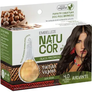 Tinta de Cabelo Natucor Óleos Amazônicos Castanho Médio 4.0 NATUCOR Óleos Amazônicos 12 g