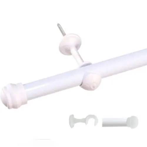 Conjunto 5 Peças Varão Para Cortina Garfox 1,5m Branco