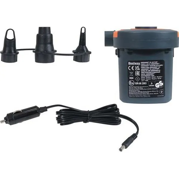 Bomba Elétrica Bel Fix 12v 96w Para Inflaveis Com Entrada Para Acendedor De Carro Preto