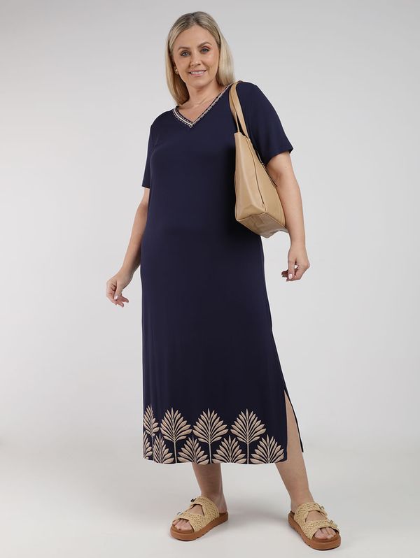 Vestido Midi Plus Size Feminino MARINHO G4