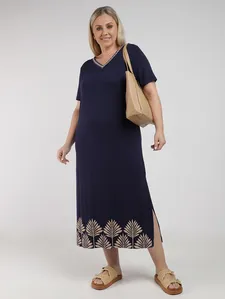 Vestido Midi Plus Size Feminino MARINHO G4