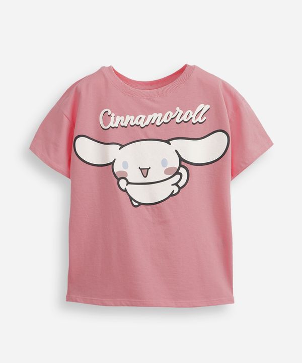 camiseta infantil de algodão cinnamoroll hello kitty com glitter rosa 6
