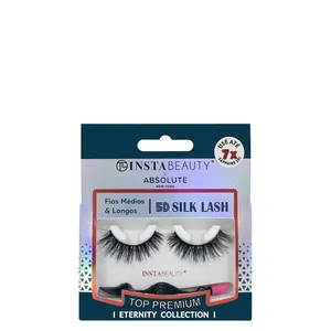 Cílios Postiços Sintético Volumoso Absolute New York Eternity 5D Silk Lash Sapphire 201 Preto 1 Par 201