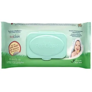 Toalha Umedecida FeelClean Baby Fliptop 100 Unidades