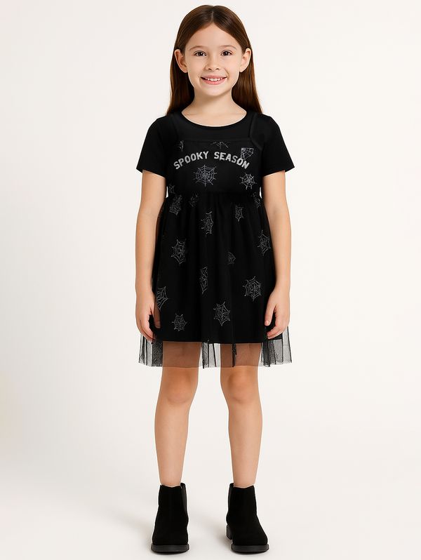 Vestido Infantil Para Menina - PRETO 4