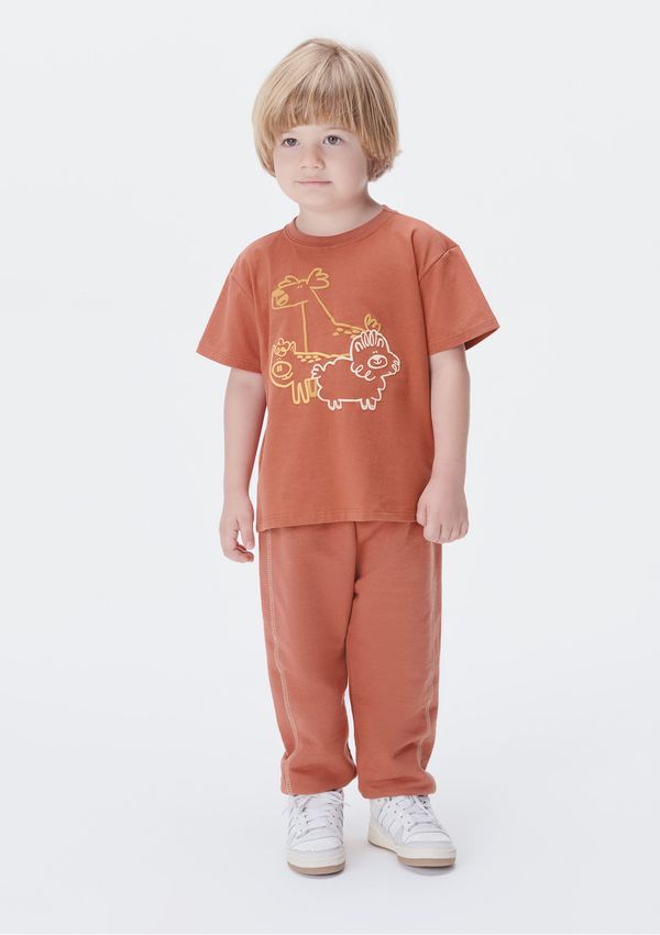 Conjunto Infantil Menino Toddler Com Estampa - Laranja 004