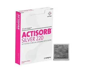 Curativo Actisorb Silver 220 Carvão Ativado Com Prata 6,5 x 9,5cm (caixa com 10 unidades) - Systagenix