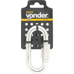 Mosquetão Reto com Rosca Cartela 9,53mm 3/8" 550kg - VONDER
